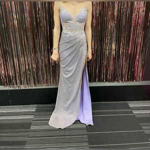 Prom dress color purple and silver, size XS